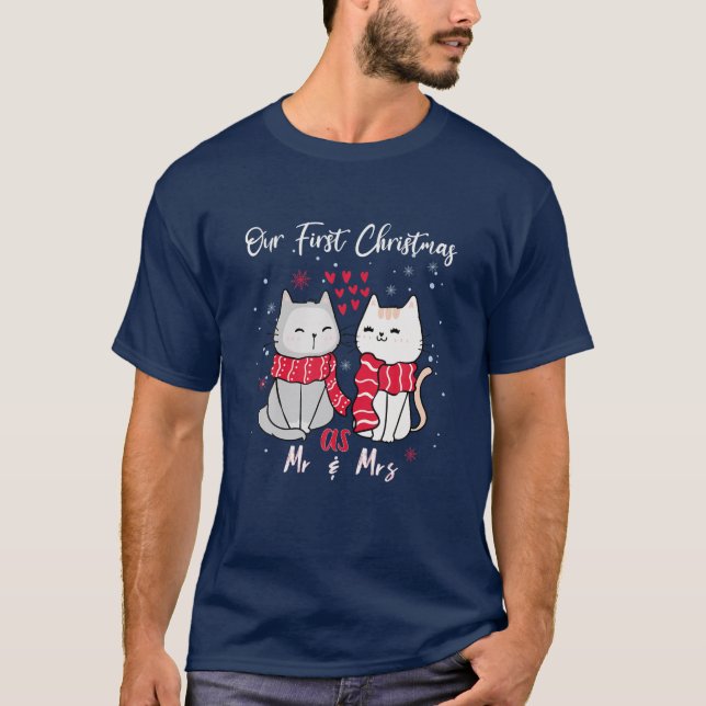 Our First Christmas As A Couple Mr And Mrs - Cute T-Shirt (Front)