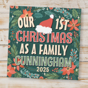 Our First Christmas As A Family Colourful Wreath