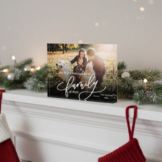 Our First Christmas As A Family of Five Photo Block