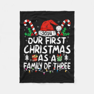 Our First Christmas As A Family Of Three 2024 New  Fleece Blanket