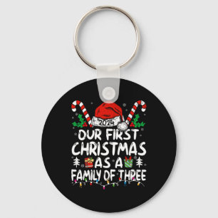 Our First Christmas As A Family Of Three 2024 New  Key Ring