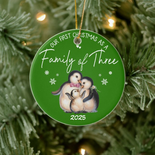 Our First Christmas As a Family of Three Ceramic Tree Decoration (Tree)