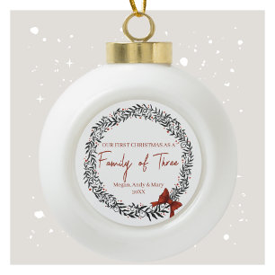 Our First Christmas as a Family of Three Ornament