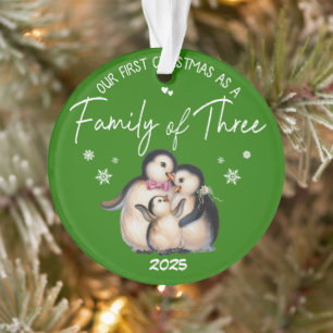 Our First Christmas As a Family of Three Ornament
