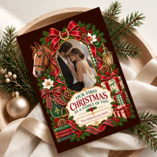 Our First Christmas as a Family of Two Equestrian Holiday Card