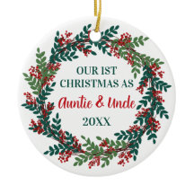 Our First Christmas as Auntie and Uncle Wreath