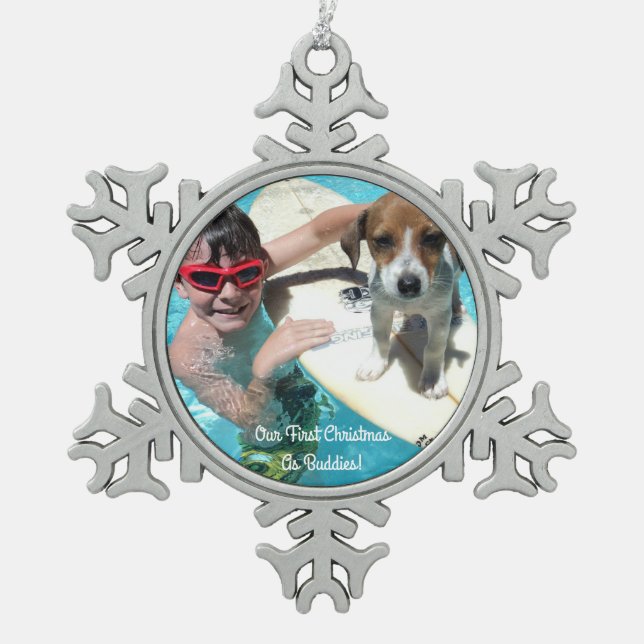 Our First Christmas As Buddies Christmas Ornament (Front)