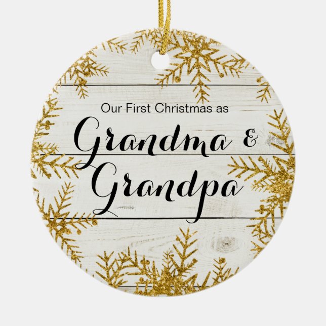 Our First Christmas as Grandma & Grandpa Ornament (Front)
