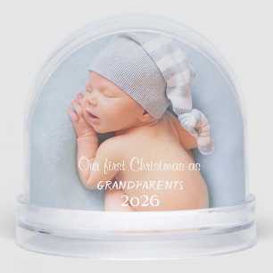 Our First Christmas As Grandparents,Baby Photo Snowglobe