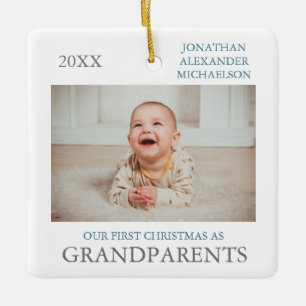 Our First Christmas As Grandparents Ceramic Ornament