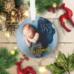 Our First Christmas As Grandparents Elegant Photo Ornament<br><div class="desc">Our First Christmas As Grandparents Ornament</div>