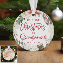Our First Christmas as Grandparents Floral Photo