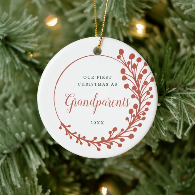 Our First Christmas As Grandparents Personalised Ceramic Tree Decoration (Tree)