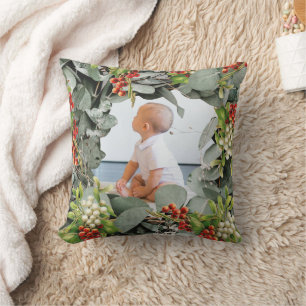 Our First Christmas as Grandparents Photo Cushion