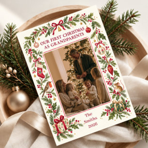 Our First Christmas as Grandparents Photo Holiday Card