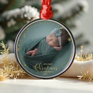 Our First Christmas As Grandparents Photo Ornament