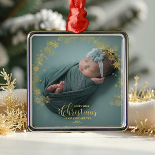 Our First Christmas As Grandparents Photo Ornament