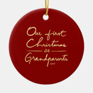 Our First Christmas as Grandparents Photo Unique Ceramic Tree Decoration