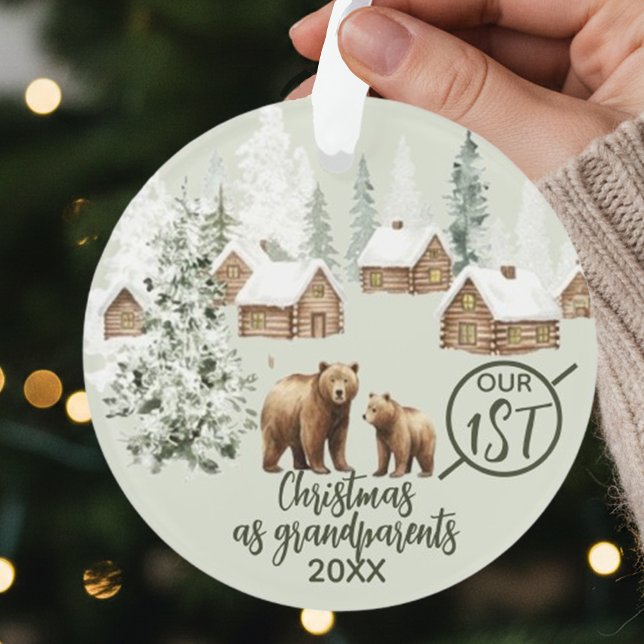 Our First Christmas as Grandparents Polar Bear  Ornament (Creator Uploaded)