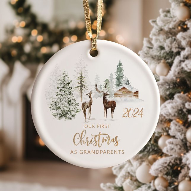 Our first Christmas as Grandparents woodland Ceramic Tree Decoration (Creator Uploaded)