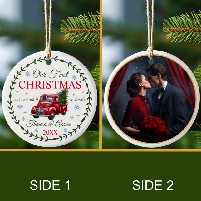 Our First Christmas as Husband and Wife  Ceramic Tree Decoration (Creator Uploaded)