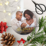 Our First Christmas as Mom and Dad Gold Foil Ornament<br><div class="desc">Our First Christmas as Mom and Dad Gold Foil Ornament</div>