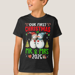 Our First Christmas As Mr & Mrs 2025 Couple Ma T-Shirt