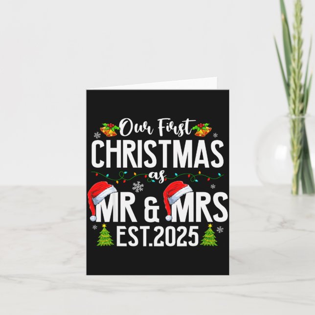 Our First Christmas As Mr &amp; Mrs 2025 Married C Card (Front)