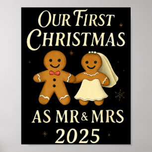 Our First Christmas As Mr And Mrs 2025 Newlywed Ma Poster