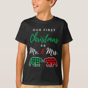 Our First Christmas As Mr. And Mrs. Buffalo Plaid T-Shirt
