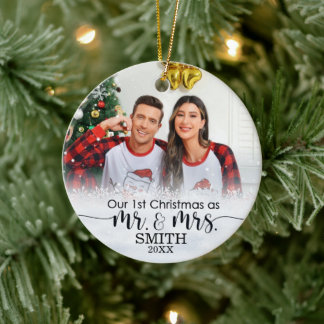 Our First Christmas As Mr And Mrs Ceramic Ornament