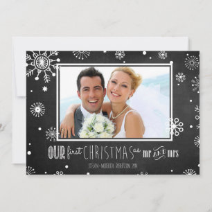 Our First Christmas as Mr and Mrs Chalkboard Card