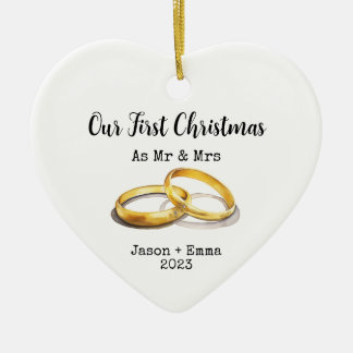 Our First Christmas as Mr. and Mrs. For Them Ceramic Tree Decoration