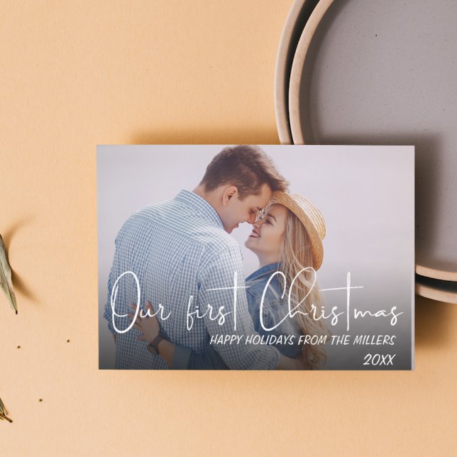 Our First Christmas As Mr And Mrs Happy Holidays Holiday Postcard (Our First Christmas As Mr And Mrs Happy Holidays Holiday Postcard)