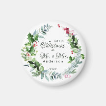 Our First Christmas as Mr and Mrs Modern Wreath