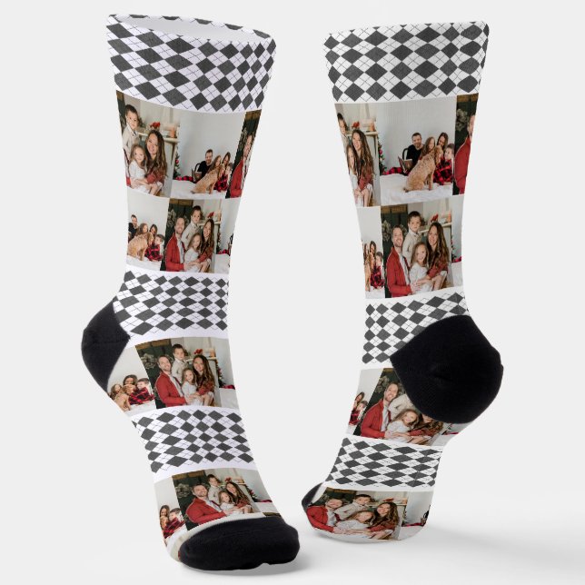 Our First Christmas as Mr and Mrs Newlywed Photo Socks (Angled)