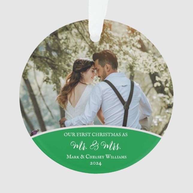 Our First Christmas As Mr. And Mrs. Ornament (Front)