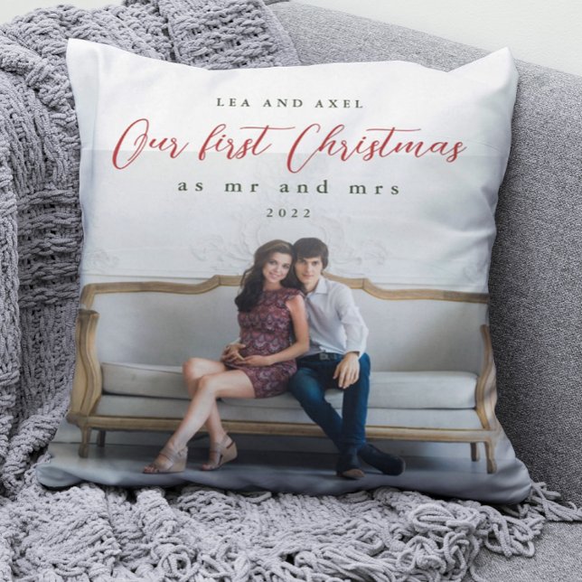 Our First Christmas as Mr and Mrs Photo Cushion (Creator Uploaded)