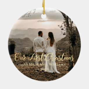 Our First Christmas As Mr and Mrs Photo Ornament