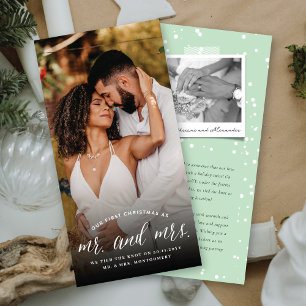 Our First Christmas As Mr And Mrs Photo Wedding Holiday Card