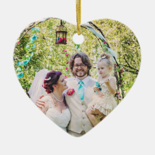 Our First Christmas as Mr and Mrs Wedding Photo Ceramic Tree Decoration
