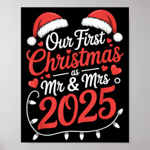 Our First Christmas As Mr Mrs 2025 Married Couples Poster