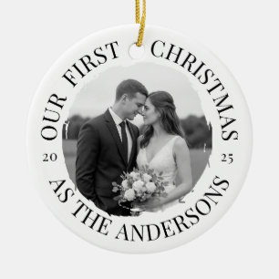 Our First Christmas as Mr & Mrs Ceramic Tree Decoration