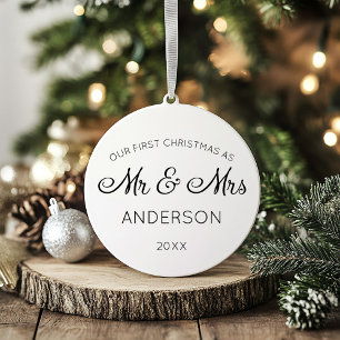 Our First Christmas As Mr & Mrs Holiday Christmas Ceramic Tree Decoration