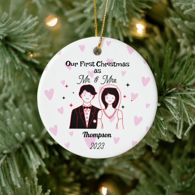 "Our First Christmas as Mr. & Mrs." Ornament (Tree)
