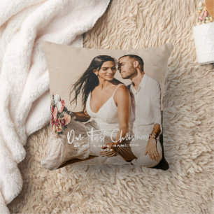 Our First Christmas as Mr & Mrs Photo Cushion