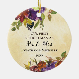 Our First Christmas as Mr & Mrs Wedding Bible Ceramic Tree Decoration