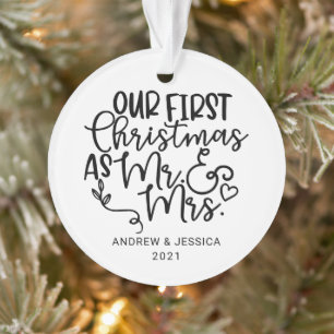 Our First Christmas as Mr. & Mrs. Wedding Ornament