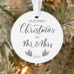 Our First Christmas as Mr. & Mrs. with Year Ornament