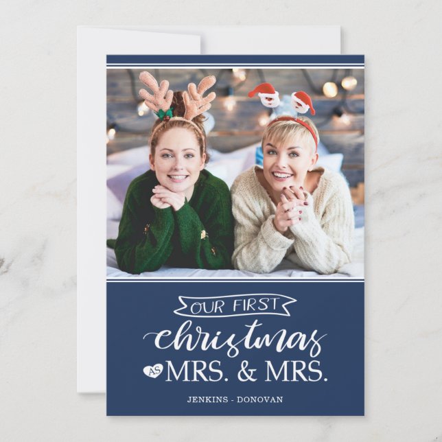 Our first Christmas as mrs & mrs lgbt Holiday Card (Front)